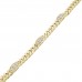 0.76 ct Ladies Cuban Link Round Cut Diamond Tennis Bracelet in 14kt Yellow Gold 